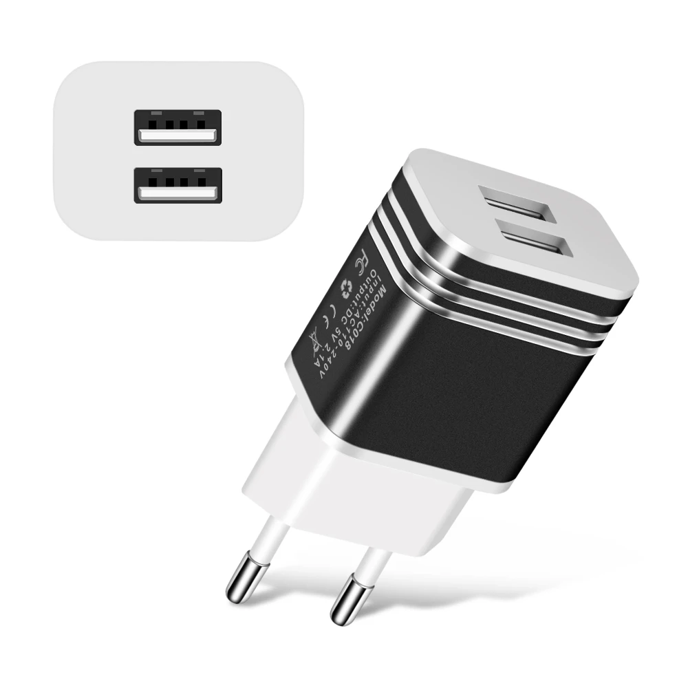 Дорожное зарядное устройство с двумя USB портами 5 В 2 1 А|usb charger|mobile phone chargerphone charger |