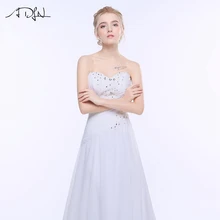 ADLN Cheap Plus Size Wedding Dresses In Stock Sweetheart Appliqued Beaded Chiffon Beach Bridal Gown For Women Vestidos de Novia