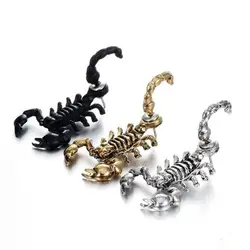 Новая мода 1 pair/bag Творческий Панк золото черный, серебристый цвет Цвет Bizarre животных Скорпион прокол Серьги для Для женщин ювелирные изделия