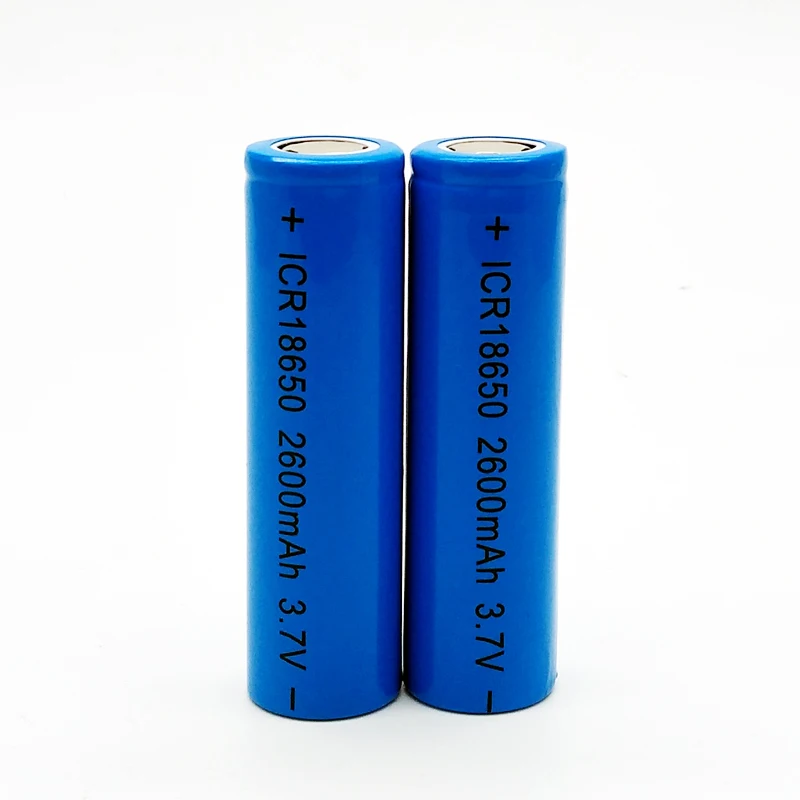 

2pcs 18650 li-ion rechargeable battery 3.7V 2600mAh 18650 batteries battery Flat Top without PCB