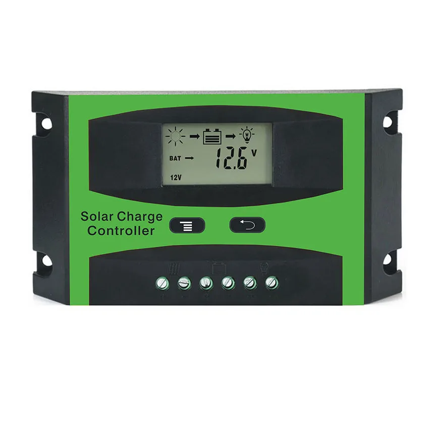 40A 50A 60A PWM 12 V 24 ЖК-дисплей контроллер системы солнечных батарей Панель регулятор