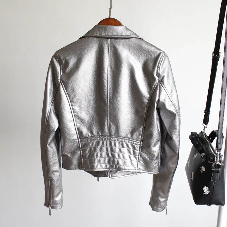 JUANTALK модная женская Высококачественная Короткая кожаная куртка, тонкая мягкая мотоциклетная куртка из искусственной кожи+ Прямая поставка