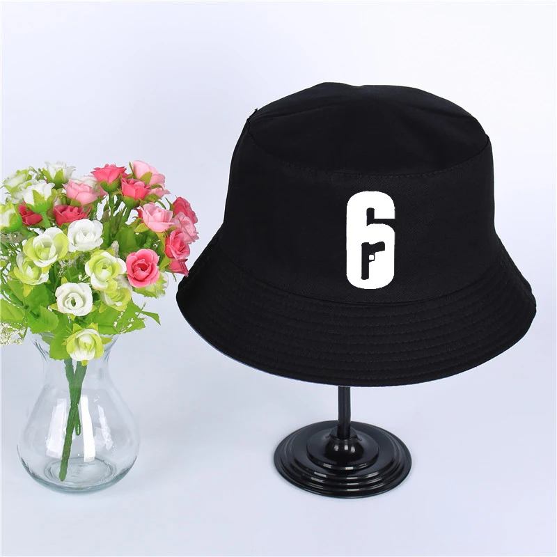 

Rainbow Six Logo Summer Hat Women Mens Panama Bucket Hat Rainbow Six Design Flat Sun Visor Fishing Fisherman Hat