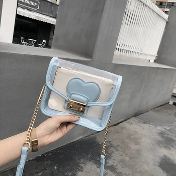 

2019 Brand Women clutch bags Transparent HandBag Clear PVC Jelly Small Tote Messenger Bags Female Crossbody Shoulder Bags
