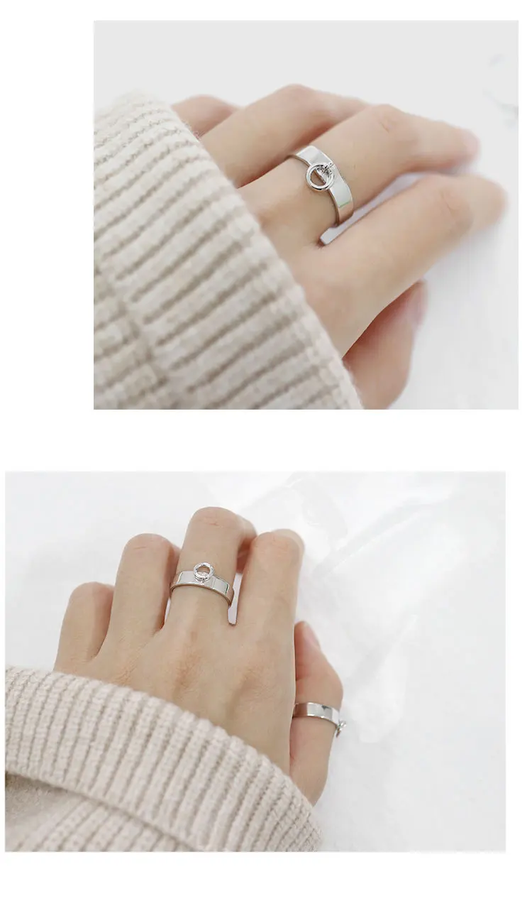 Шанис реального чистый 925 серебряное кольцо простой Гладкий тонкой кольцо широкое лицо ровный круг палец кольцо для Для женщин ювелирные изделия
