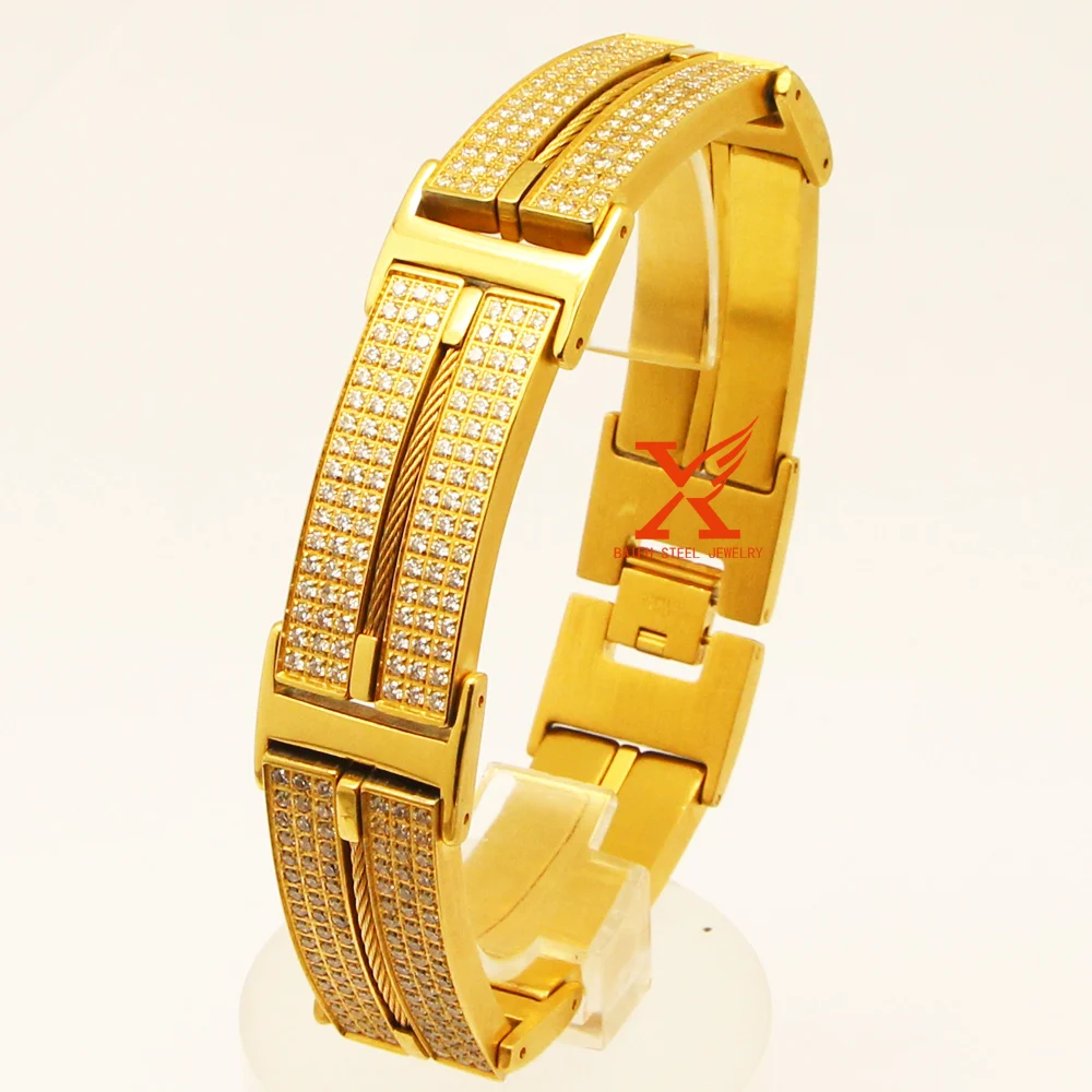 

9" (23cm) 2.0CM WIDE LAB CNC CZ STONE SETTING MENS STAINLESS STEEL BRACELET HIP HOP BLING ICE OUT BRACELET FOR MEN