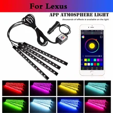 4PCS Phone Control Car Interior Flexible Light Atmosphere Lamp For Lexus CT ES GS GS F GX HS IS IS F LFA LS LX NX RC RC F RX SC