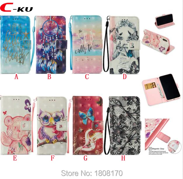 C-ku для Xiaomi 5X Redmi 4A 5A 4X NOTE 3D Блестящий цветок мультфильм Флип Бумажник PU кожаный