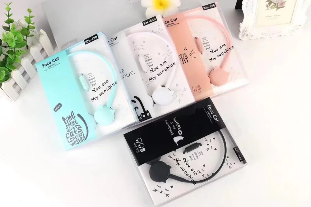 Chiclits Cute Cat Headphones 3.5mm Common Wired Music Sport  Headset 1.2m With Mic Headphone for ipod Mobile Phone MP3 for Girls Child Gifts (5)