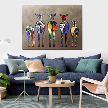 

Abstract Zebra Animal Posters Canvas Art Painting Wall Art African Animals Art Pictures for Living Room Wall
