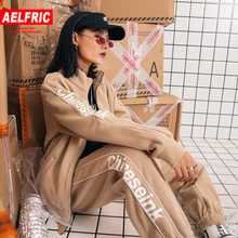 Aelfric/зимняя ретро-куртка свободного кроя, модная повседневная флисовая куртка с длинными рукавами и буквенным принтом, хлопковая куртка для пары, винтажные куртки цвета хаки, MP05