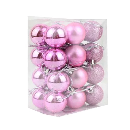 HOT SALE 24Pcs Chic Christmas Baubles Tree Plain Glitter XMAS Ornament Ball Decoration Black 15 aeProduct.getSubject()