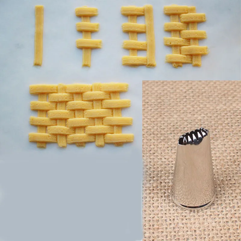 

#M-7 Metal Sawtooth Shape Cream Head Icing Piping Nozzles Pastry Tools Cake Cream Decorating Tips Baking Accessories