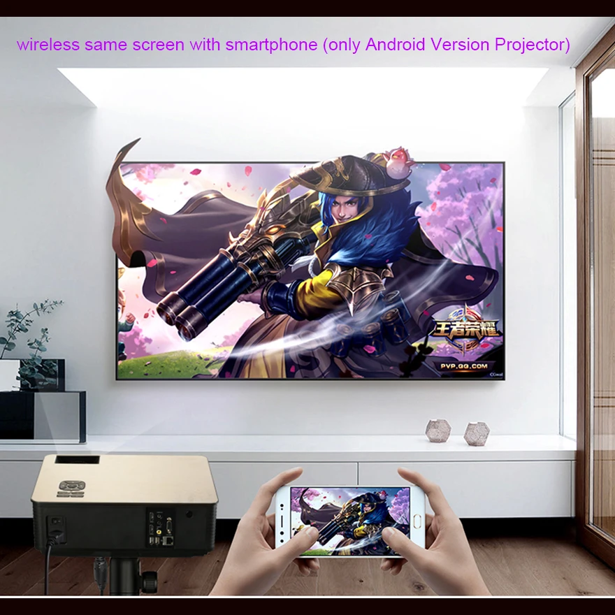 SmartIdea светодиодный 5000 люменов Full HD 3D кинотеатр проектор домашний видеоигра Android6.0