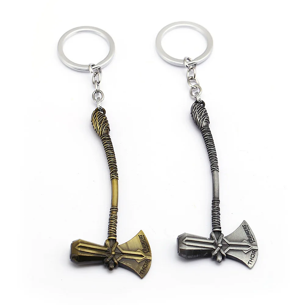 

Film Avengers 3 Infinity War Thor Axe Hammer Key chain Thor Stormbreaker Pendants The Dark World Men Keyring Gift keychains