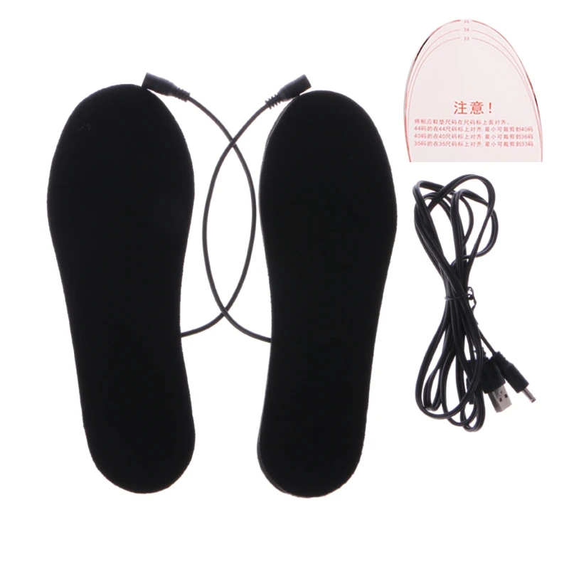 Electric Insoles USB Heated Shoes Rechargeable Cutter Warm Keep Boots Powered