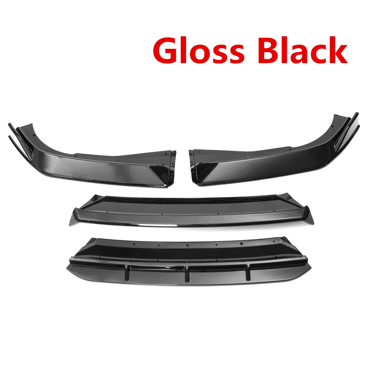 4pcs Car Front Bumper Lip Splitter Body Kit Spoiler Splitter Front Bumper Lip For Honda For Accord 10th Gen Sport - Цвет: Gloss Black