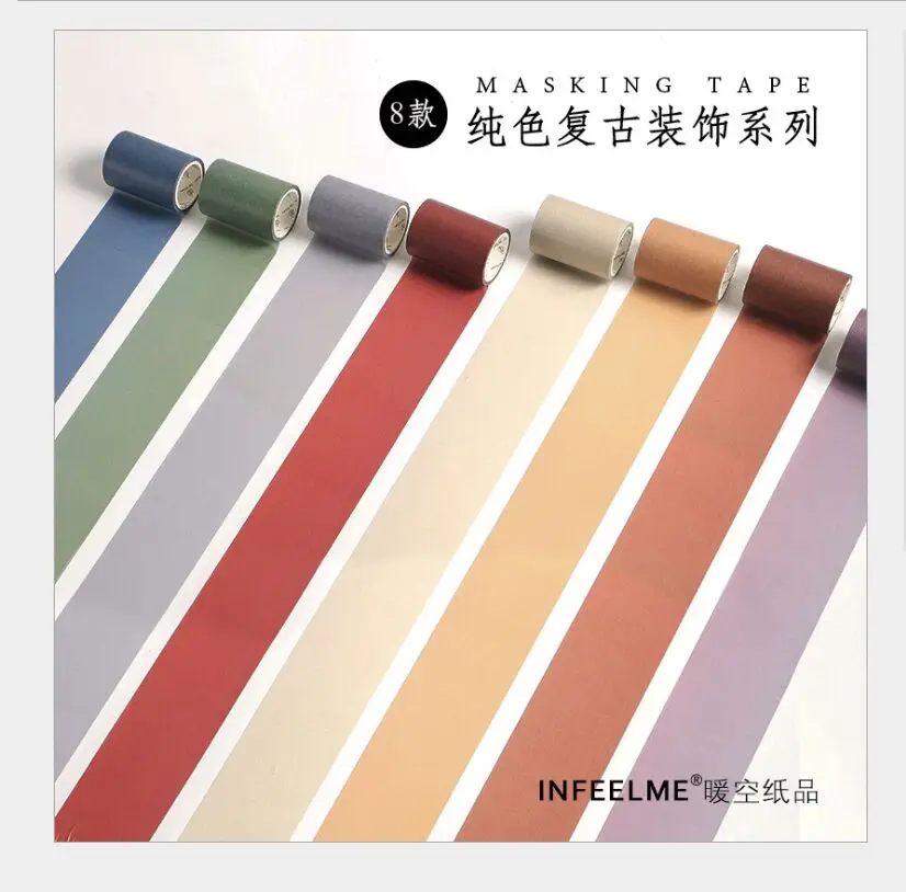 

60mm Vintage Elegance solid pure color washi tape DIY planner diary scrapbooking category masking tape escolar