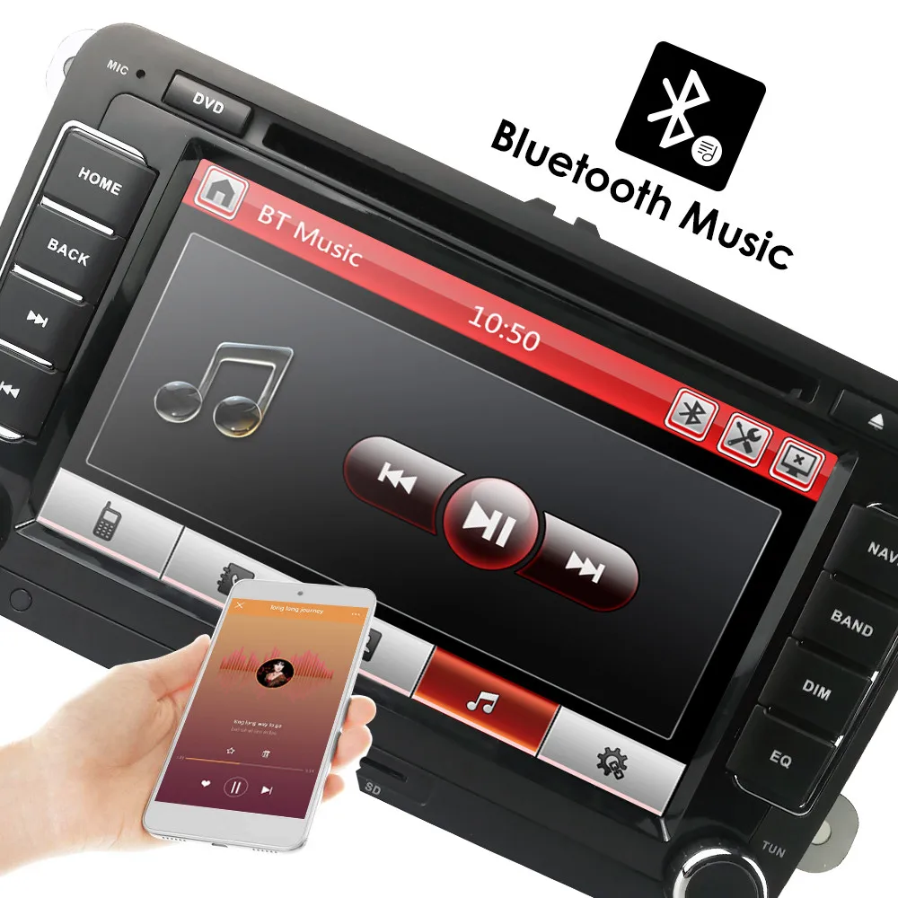 Best 2 Din 7" Car DVD GPS Navigation Quad Core Car Multimedia player for VW Polo Jetta Tiguan Passat Car Stereo Autoradio 10