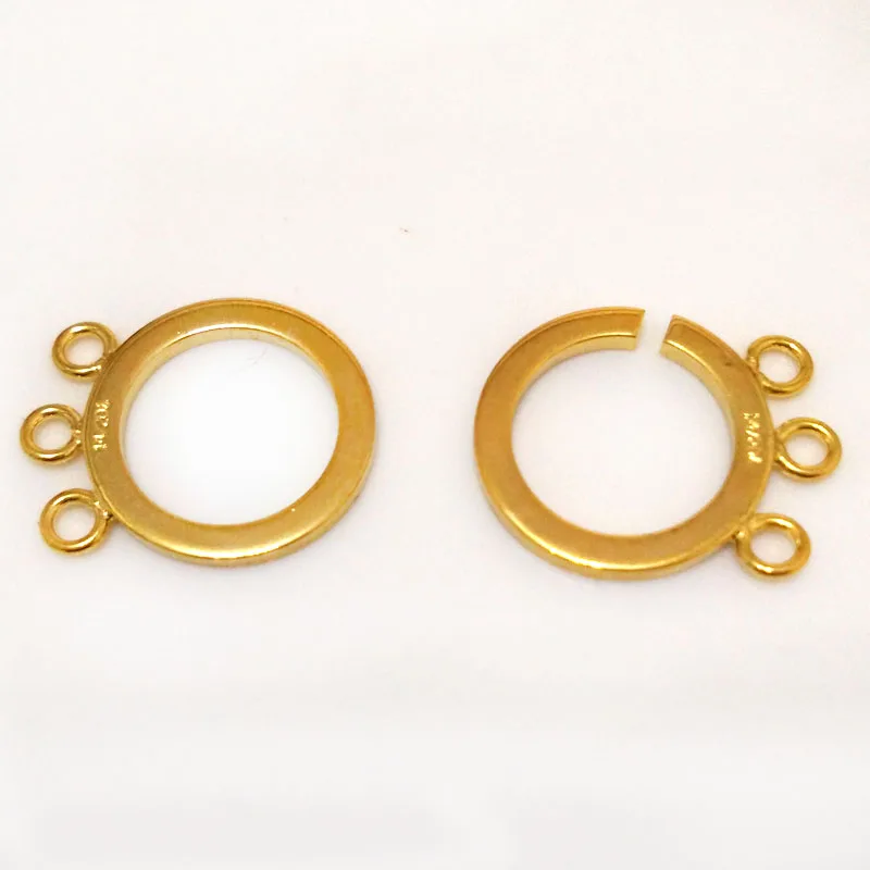 

16x19mm Three-row Gold Filled Double Ring Clasp