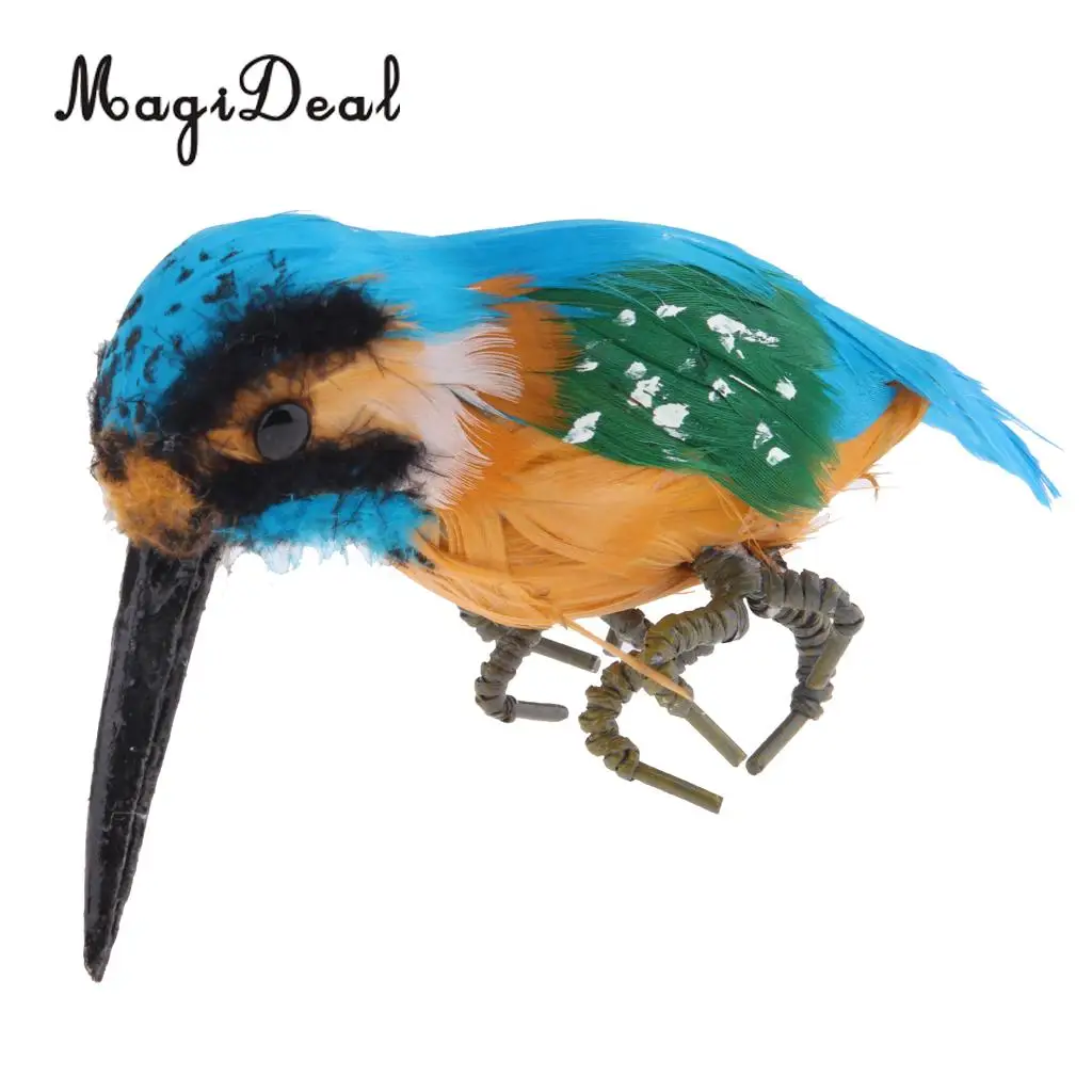 Realistic Kingfisher Bird Figurines Decor Garden Ornaments Statue Tree Decor Interior Indoor Bonsai Decorations