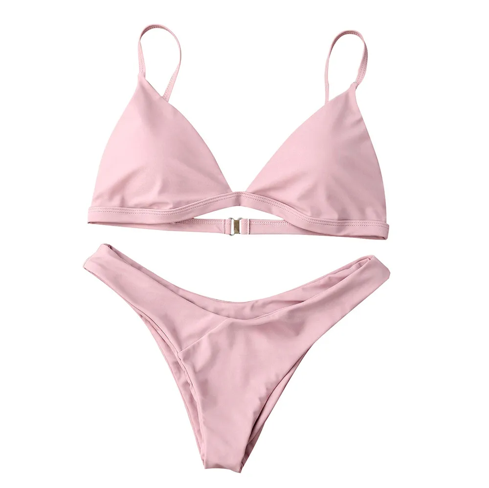 

SAGACE 2019 Sexy Brazilian Swimsuit Micro Bikini Set Push Up Swimwear Solid Beach Bathing Suit Thong Swimsuit For Girls