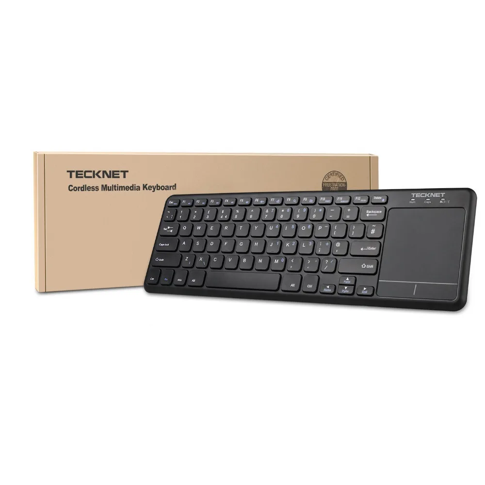  TeckNet Wireless Bluetooth Touch Keyboard with Built-in Multi-touch Touchpad For Windows PC, Smart TV and Android OS Tablet 