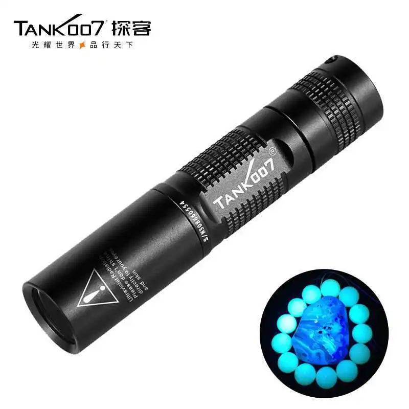 TANK007 TK566 светодиодный фонарик UV 395nm 1 Вт черный светодиодный фонарь Para Pesca японский фонарь Linterna Ultravioleta от батареи AA