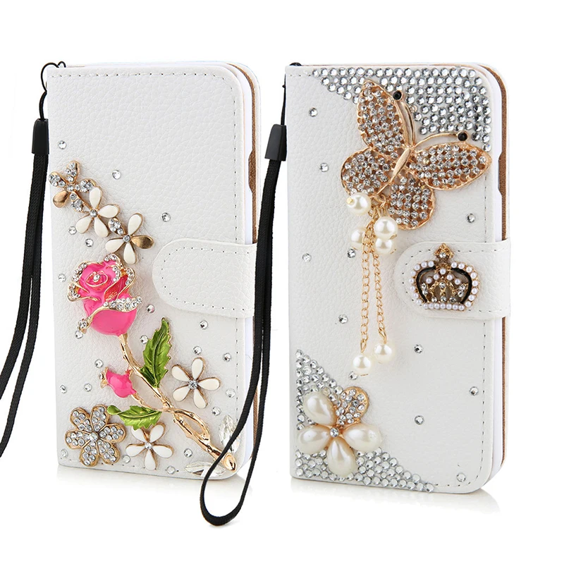 Buy Luxury Rhinestone Crystal rose flower Wallet Bling