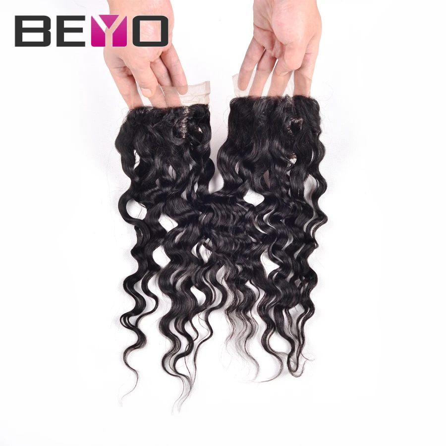 alt7A natural wave lace closure brazilian curly virgin hair brazilian  closure wet and wavy virgin brazilian hair soft human hair