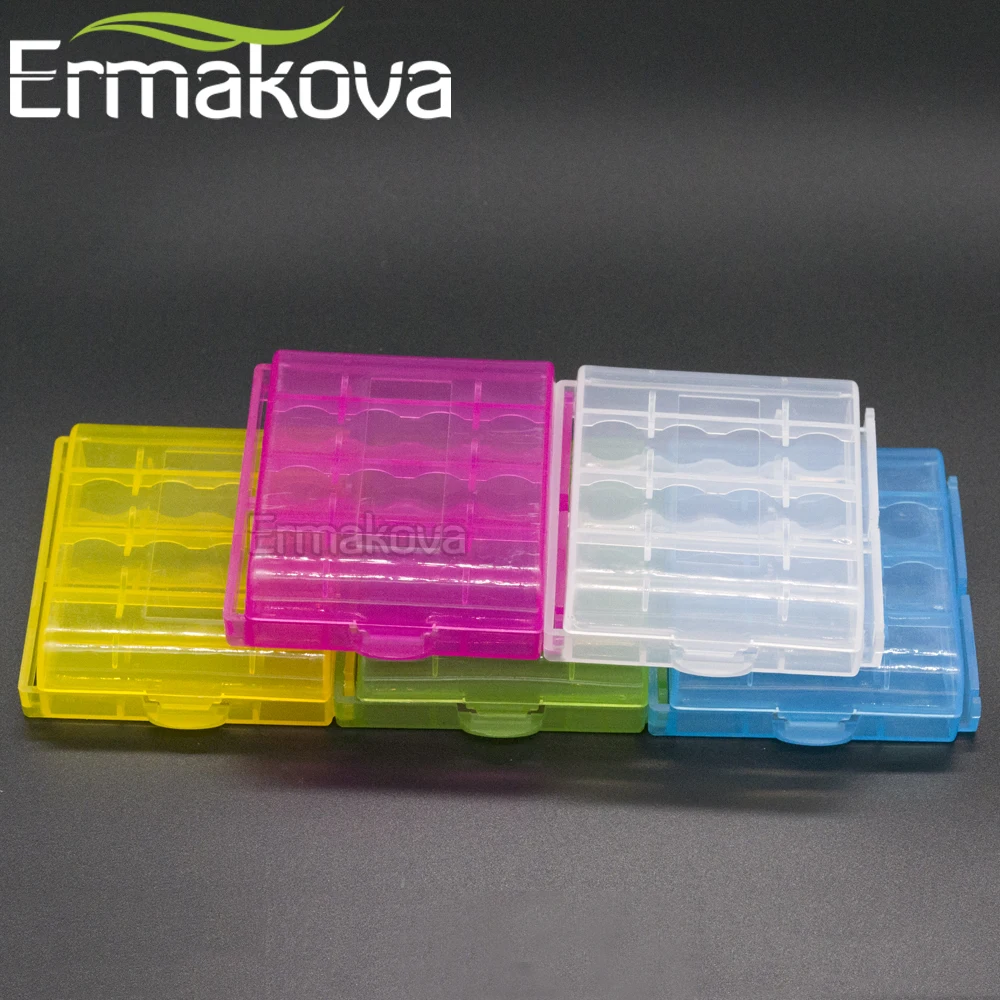 ERMAKOVA 5 قطعة/الوحدة واضح AA AAA بطارية المنظم حالة البطارية حامل التخزين حاوية علب (مشبك ربط مع صناديق أخرى)