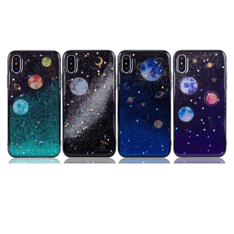 

Glitter universe planet soft case For Huawei P Smart 2019 cover For Huawei P30 Pro cases Mate 20X Nova 4 Honor 10 Lite Shell