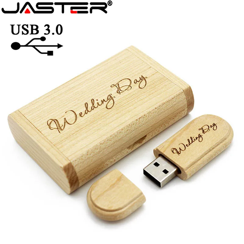 

JASTER USB 3.0 (10 PCS free LOGO) maple usb+box USB flash drive pendrive 4GB 8GB 16GB 32GB 64GB customer LOGO photography gift