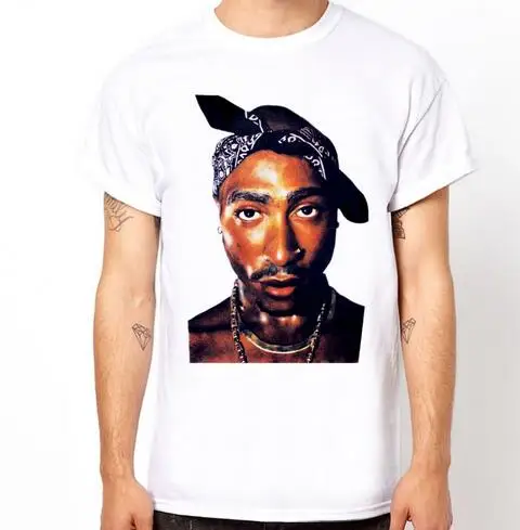 Tupac Thug Life Tattoo Футболка мужская 2PAC Хип хоп фестиваль Рэппер Топы футболка музыка