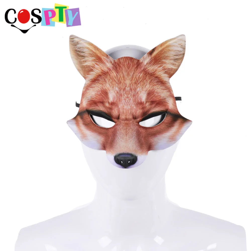 

Cospty Cheap EVA 3D Party Animal Realstic White Black Adult Anime Cosplay Kistune Japanese Fox Mask
