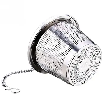 

Infuser Filter Mesh Tea Infuser Threaded Connection Stainless Steel with Extended Chain Hook for Hanging On Teapots Cup #704