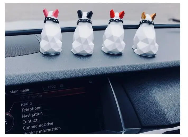 Автомобиль орнамент французский бульдог игрушки куклы освежитель воздуха милый мультфильм Dashboard украшения собака рисунок автомобилей