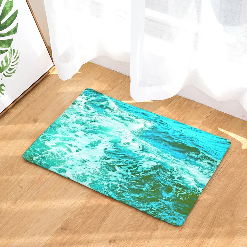 Cammitever Sea Ice Bath Rug Non Slip Mats Floor Carpet Set
