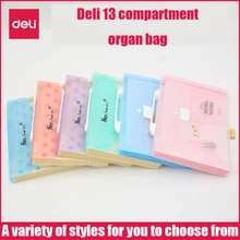 Deli Expanding Wallet student organ bag cute pet female file storage test paper A4 music folder creative information package