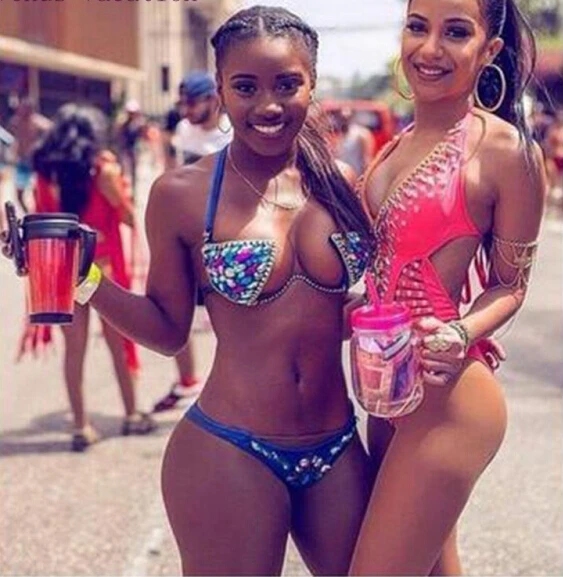 Sexy Women Handmade Diamond Rhinestone Swimsuit Push Up