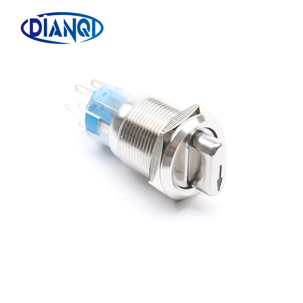 

19mm Metal Push Button Waterproof press button stainless steel Switch 3 position with indicator 2NO 2NC 19XN/B,3DS.2K2B