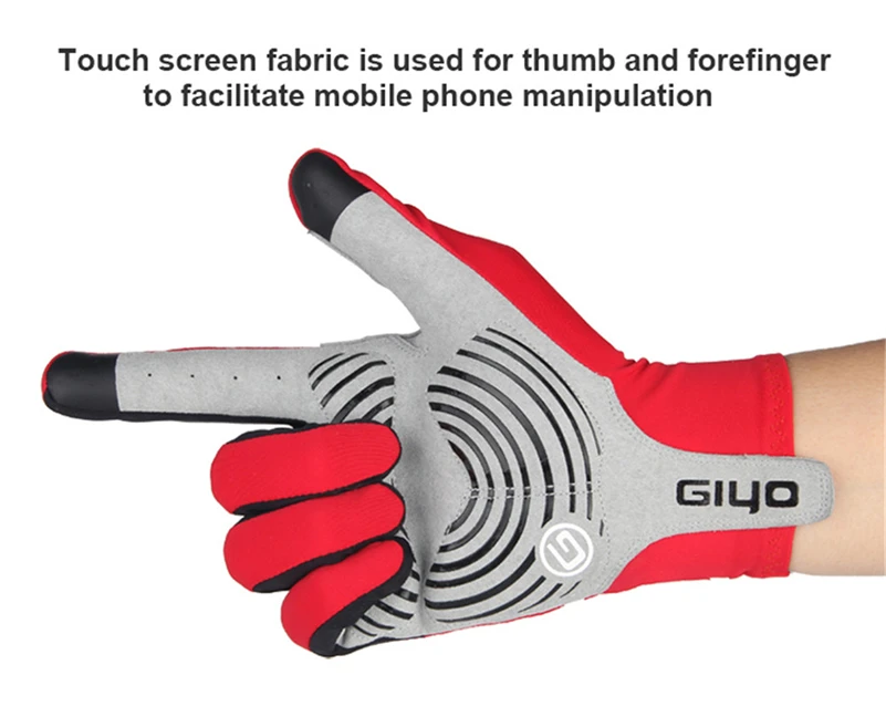 GIYO велосипедные перчатки с сенсорным экраном, противоскользящие велосипедные перчатки для мужчин и женщин, весенние спортивные перчатки для горного велосипеда