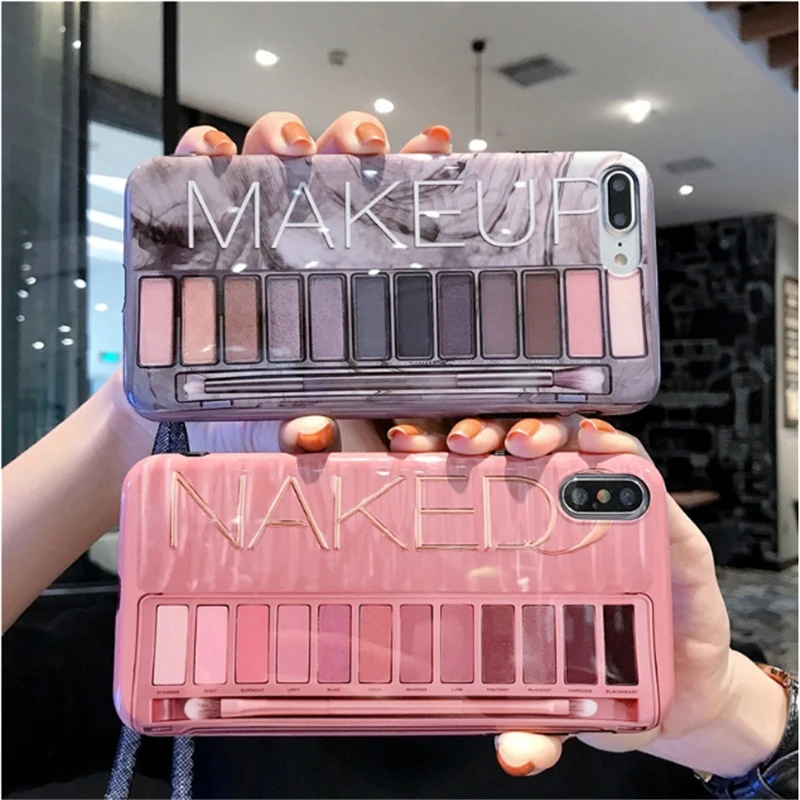 

Makeup Eyeshadow Palette Phone Case For iphone 7 8 Plus 6 6s Plus Glossy Soft Silicone Case Cover For iphone XS Max XR XS Fundas