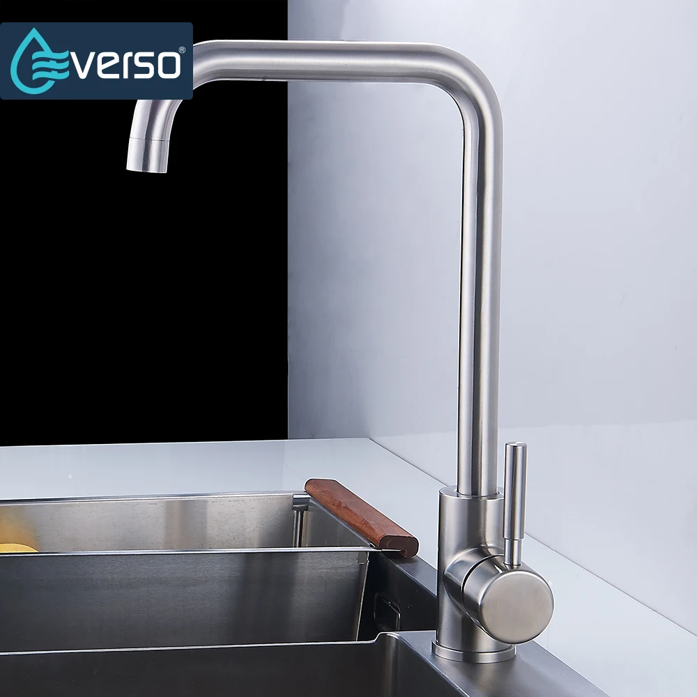 

EVERSO Brushed Nickel Kitchen Faucet Modern Kitchen Mixer Tap Stainless Steel