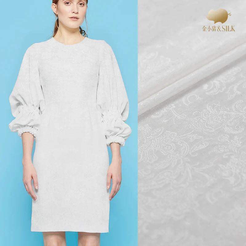 

114cm silk jacquard woven fabric 14mm dress clothing silk jacquard fabric chinese silk jacquard fabric wholesale silk cloth