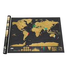 Новые версии Высокое качество Черный люкс царапины путешествия по всему миру Карта творческие подарки 155