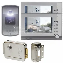 DIYSECUR Cerradura Eléctrica Nueva Pantalla de 7 pulgadas LCD Video de La Puerta Teléfono Visual de Intercomunicación Timbre de la Puerta RFID LED 1 Cámara de 2 Monitor de Visión Nocturna