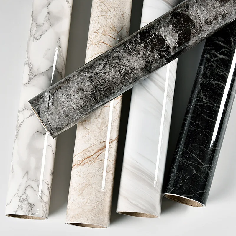 Dropship Marble Stickers Waterproof PVC Self adhesive Wallpaper For Kitchen Cupboard Countertop Table Wall Stickers Home Decor