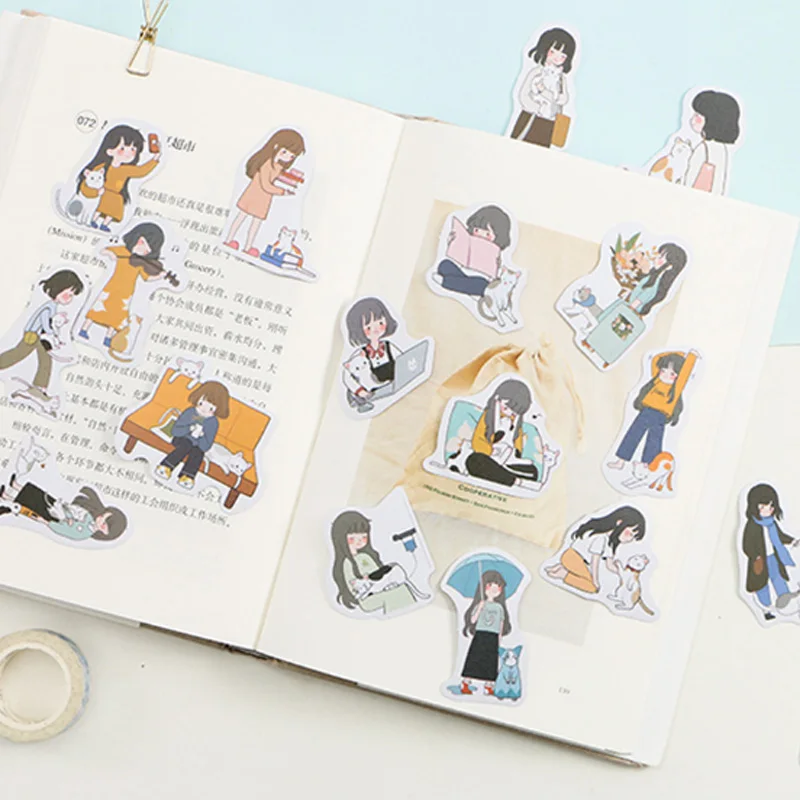 

40 pcs/lot cute Character series DIY Decorative Sticker Diary Album Label Sticker Scrapbooking Stickers School office Stationery