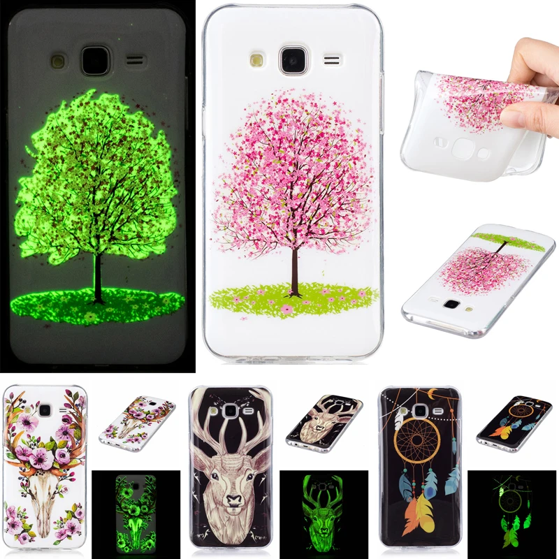 

2Pcs For Samsung J 5 J5 2015 Silicon Case Luminous Animal Flower Soft TPU Back Cover Case for Samsung Galaxy J5 J500H J500F 5.0